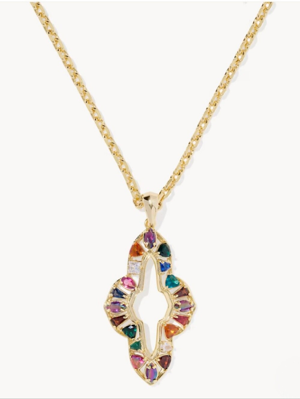 NWT Kendra Scott Abbie Crystal Long Pendant in Multi Mix